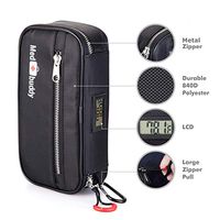 MedBuddy - Insulated Premium Medical Case for EpiPen®, Inhaler, First Aid Kit, Diabetes, and More. Includes: Electronic Temperature LCD, Belt, Mini-Case, and Medical ID (Black)