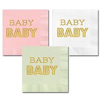 Metallic Gold BABY Napkins (100, Mint Green)