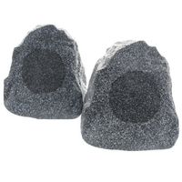 Theater Solutions 2R4G Outdoor Granite Rock 2 Speaker Set for Deck Pool Spa Patio Garden