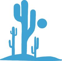 hBARSCI Desert Cacti Vinyl Decal - 5 Inches - for Cars, Trucks, Windows, Laptops, Tablets, Outdoor-Grade 2.5mil Thick Vinyl - Sky Blue