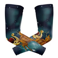 LEVEIS Santa Christmas Arm Sleeves UV Protection for Men Women Sunblock Protective Gloves Running Golf Cycling Driving Long Arm Cover 1 Pair