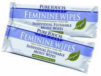 Pure Touch Feminine Wipes ORGANICS Individual Flushable Moist Wipes BULK of 350 Single-Use-Packets
