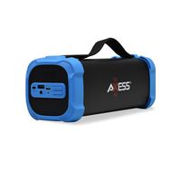 AXESS SPBT1073 Portable Indoor/Outdoor Bluetooth Media Speaker with Built-In 3.5mm Line-In Jack Rechargeable Battery and Subwoofer Blue