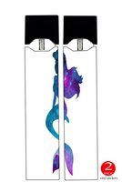 Vinyl Decal Stickers - Nebula Galaxy Mermaid Silhouette White Background - Skin Wrap for Juul Vape (2 Pack)