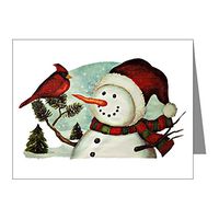 Note Card Christmas Frosty Snowman Cardinal
