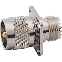 UHF Jack with Female Basket in to Plug with Male Center Pin in Panel Mount Adapter High Quality Ships From USA