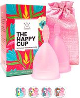 Happy Cup Menstrual Cups Hawwwy Tampon & Pad Alternative Small and Large Regular and Heavy Flow Good-Grip Pull Design Eco Friendly Reusable FBA Registered Feminine Period Cup Beginner and Experienced