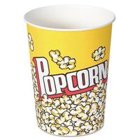 SOLO Cup Company Paper Popcorn Cup, 32 oz, Popcorn Design, 50/Pack - Includes 500 buckets per case, 50 per pack.