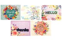 Molly & Rex Assorted Box of 30 Blank Note Cards, 74240 Teal Floral