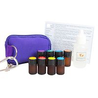 Essential Oil Pocket Doctor Blends Keychain Kit w/Oils for Respiratory, Digestion, Immunity, Headache, Stress, Sleep, Citrus Lift, Sore Muscle in (8) 2ml Drams Purple
