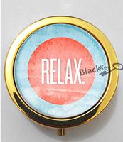 BlackKey Relax Beautiful Inspirational Word 3-Compartment Decorative Pocket Gift Box Case Organizer for Pill, Color 2 -1755