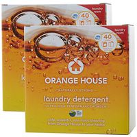 Orange House Powder Laundry Detergent, Non-Toxic and Naturally Powerful, 40 Loads (Pack of 2)
