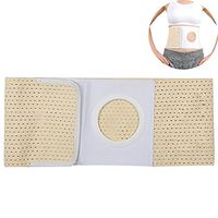 Ibnotuiy Cotton Soft Waist Support Belt Ostomy Hernia Belt Abdominal Binder Brace with Stoma Opening 3.54 inch Hole (Yellow, XL)