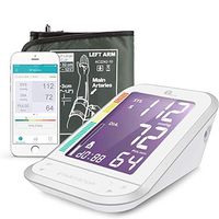 1byone Blood Pressure Monitor Upper Arm with Large Cuff, Bluetooth Automatic BP Monitor Machine Kit for Home (White)