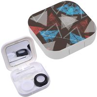 Portable Contact Lens Case Box Travel Kit Mirror + Bottle + Tweezers Container Holder [ Triangle ]