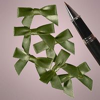 Mini Old Willow Green Satin Bows - 1 3/8 Inch Width (50)