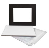 Golden State Art, Pack of 5 Black Pre-Cut 16x20 Picture Mat for 11x14 Photo with White Core Bevel Cut Mattes Sets. Includes 5 High Premier Acid Free Mats & 5 Backing Board & 5 Clear Bag