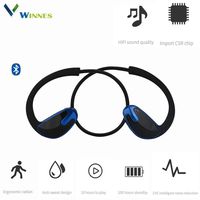 Winnes Wireless Athlete Blue Tooth Headphones - Professional Sports Earphones Headphones in-Ear Earbuds CVC Noise Cancelling with Microphone for Running Gym Cycling Workout (Blue)