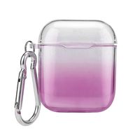 Eve.Ruan Gradient Color Marble Pattern TPU Case, Anti-Lost Protective Cover Skin Case for AirPods 1/2, Shock Absorbing Design & Charging Hole & A Locking Carabiner, Suit for Running (Purple)