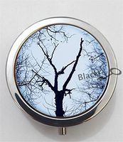 BlackKey Tree Top Branches 3-Compartment Decorative Pocket Gift Box Case Organizer for Pill, Color 1 -1937