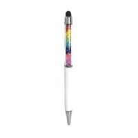Rainbow Crystal 2 in 1 Ball Point Pen Touch Screen Stylus Pen (White)