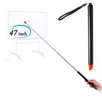 Pointer - Teachers Pointer - Teaching Pointer - Hand Pointer Extended Length, Presenter Whiteboard Pointer, Red Top with Lanyard (Black Lanyard)
