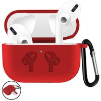 FnKer AirPods Pro Case, 2019 Fully Protective Silicone AirPods Pro Accessory Solid Color Cover, Compatible with Apple AirPods Pro Wireless Charging Box (Front LED Visible) - Red