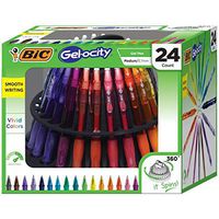 BIC Gel-ocity Original Retractable Gel Pen Spinner, Assorted Colors, 24-Count
