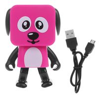 Vegan 1pc Mini Bluetooth Portable Smart Dancing Robot Music Dog Speaker, Wireless Robot Gift for Kids Black White Red Beige (Red)