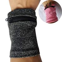 Wrist Brace, Multifunctional Wrist Band Zipper Ankle Wrap Sport Wrist Strap Wallet Storage (Gray)