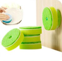 Sealike Double Sided Cleaner Scouring Sponge Pad with Suction Cup Set of 5 with Stylus(Green)