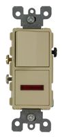 Leviton 5626-I 15 Amp, 120 Volt, Decora Single-Pole / Neon Pilot AC Combination Switch, Commercial Grade, Grounding, Ivory