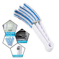 FO&OSOBEIT Window Blinds Cleaner Duster Brush - 5 Microfiber Sleeves Blinds Cleaner Tools for Window Blinds Air Conditioner Jalousie Duster(White)