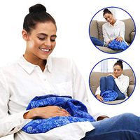 Large Microwavable Heating Pad and Cold Pack by Hot Pockets - All Purpose Microwave Heat Pack for Pain Relief, Sore Muscles, Cramps Relief, Warmth and Relaxation - Warm a Bed (Blue Flowers)