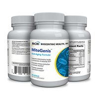 Biocentric Health's MitoGenis - 60 CAPSULES - Anti-Aging Formula supports mitochondria health & production of ATP. Cellular Recovery. Master Antioxidant Patented with ElevATP, Setria, Chlorella, CoQ10