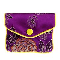 RUZYY Jewelry Storage Bags Silk Chinese Tradition Pouch Purse Gifts Jewels Organizer - Purple