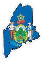 CustomDecal US Maine State (Q20) Shape Flag Vinyl Decal Sticker Car/Truck Laptop/Netbook Window