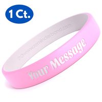 Reminderband Custom Luxe Silicone Wristband - Personalized Silicone Rubber Bracelet - Customized, Events, Gifts, Support, Causes, Fundraisers, Awareness - Men, Women, Kids (Cotton Candy, Large)