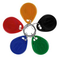 LIBO 125KHz Smart ID Key Tag Card RFID Access Control Key Card Proximity EM4100 TK4100 Keyfobs Keychains NFC Token Badge Holder (Mix Color, Pack of 10)