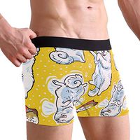 My Little Nest Cartoon Funny Samoyed Dogs Men's Boxer Brief Short Leg Underwear L