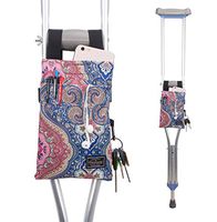 Crutch Bag Universal Crutches Accessory Crutch Carryon Pouch (Paisley Red)