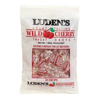 Luden's Throat Drops, Wild Cherry, 12 Bags of 30 drops
