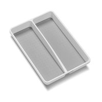 madesmart Classic Mini Utensil Tray - White | CLASSIC COLLECTION | 2-Compartments | Kitchen Organizer | Non-slip Lining and Rubber Feet | BPA-Free