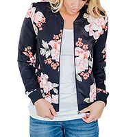 NEARTIME Women Coat, 2018 Girls Casual Floral Print Jackets O-Neck Outwear Sweatshirt Overcoat