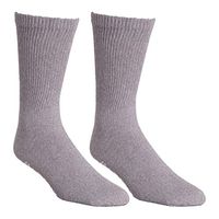Non Skid Diabetic Crew Socks - Breathable Anti Slip Socks - Loose Fitting Comfortable Sock – Improve Foot Circulation – Painful Swollen Feet Relief - Prevent Slipping - Gray - 12 Pairs