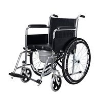 ChenCheng Wheelchair, Steel Tube Elderly Disabled Manual Wheelchair with Seat, Light Folding Portable Travel Medical Supplies (Color : B)