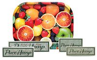 Pure Hemp Rolling Paper Assortment (1 Pack of 1 1/4, 1 1/2, Single Wide and King Size), with Leaf Lock Gear Travel Tray (Fruit) - 5 Item Bundle