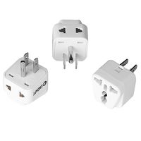 US Plug Adapter - Unidapt EU Europe to USA American Travel Power Plug Adapter - Dual Inputs - Safe Grounded - Universal Socket (Pack of 3)