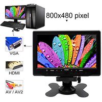 Ocamo Portable Mini 7 Inch HDMI VGA Display LCD Screen Car Rearview TV/DVD Display Monitor US Plug