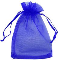 Allgala 100 Count Orangza Gift Party Favor Bags with Drawstring-8x12 Inch-Blue-PF53406